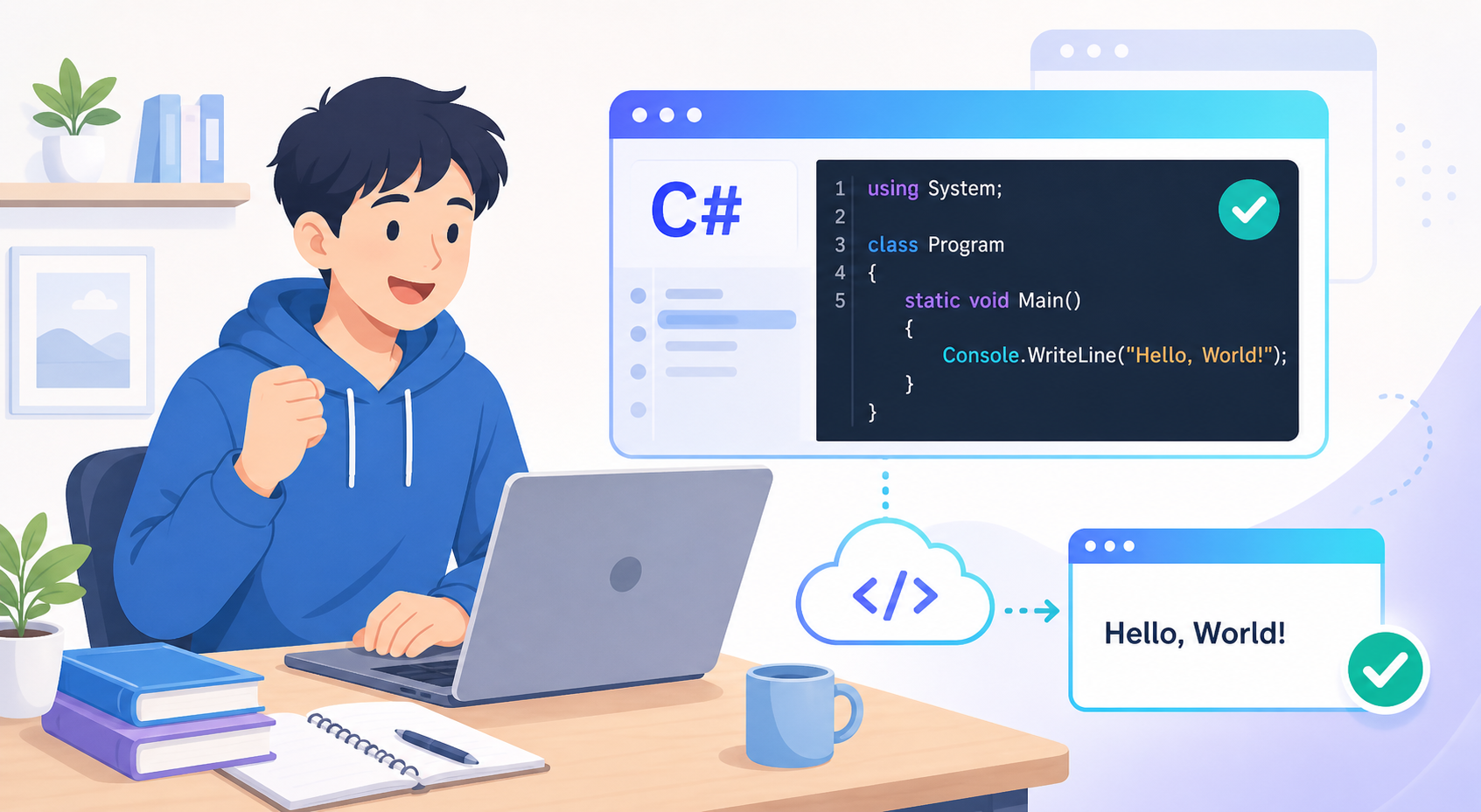 Visual Studioをインストールせず、ブラウザ上でC#のHello Worldを実行して学ぶ初心者