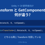 transform.Rotate() と GetComponent().Rotate() の違い
