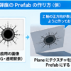 弾痕Prefabの作り方：透明背景のPNG画像をPlaneに貼ってPrefabにする
