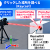 カメラからRayを飛ばしてPhysics.Raycastで当たり判定をとり、RaycastHitで当たった位置と面の向きを得る